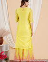 Plain Solid Kurti Tagai knee length Golden Yellow