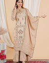 Plain Solid Kurti Tagai knee length Cream Color